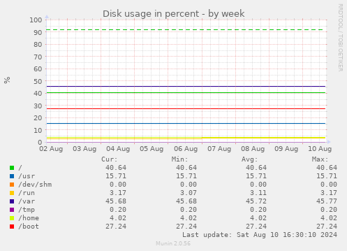 Disk usage in percent