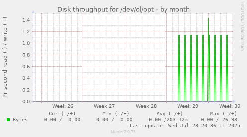 Disk throughput for /dev/ol/opt