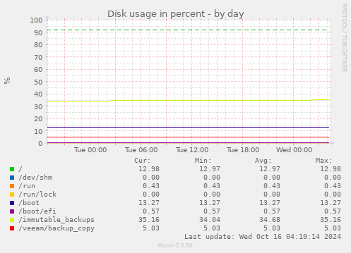 Disk usage in percent