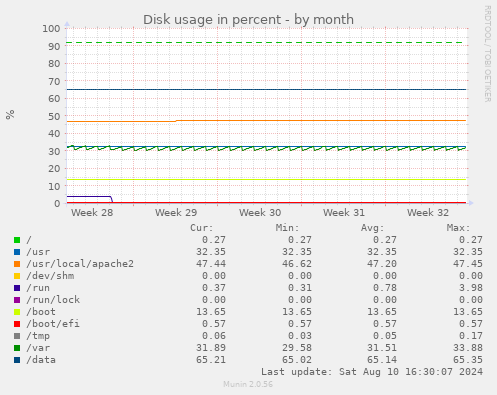 Disk usage in percent